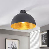 Lindby Deckenleuchte Lya, Ø 40 cm, schwarz-gold