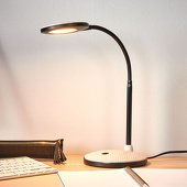 Lindby LED-Schreibtischlampe Ivan in Hellgrau und Schwarz