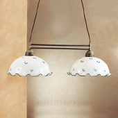 Kolarz Hanglamp met dwarsstuk Nonna, wit-blauw