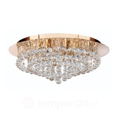 searchlightlighting Searchlight Hanna - 8 Light Ceiling Semi Flush Light Gold mit Kristallen, G9