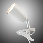 Moderne LED Klemmleuchte LEO in Weiß