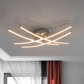 Lindby LED-Deckenlampe Yael, chrom, 4 Stäbe
