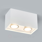 Lampenwelt 2-vlammig Opbouw-downlight Carson in wit