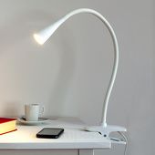 Lampenwelt Smalle LED-klemlamp Baris in het wit