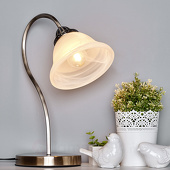 Lampenwelt gebogen tafellamp Mialina, E27 LED
