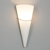 Lampenwelt Opaalglazen LED-wandlamp Melek, gesatineerd nikkel