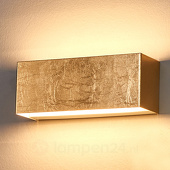 Lampenwelt Goudkleurige LED wandlamp Quentin, 23 cm