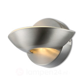 home24 Globo Lighting LED-Wandleuchte Sammy Modern Nickel Matt Metall 17x11 cm (BxH) inkl. Leuchtmittel