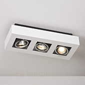 Lampenwelt 3-lamps LED-plafondlamp Vince in wit