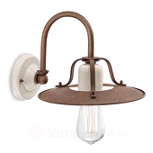 Ferroluce Rustieke wandlamp Riccardo met witte keramiek