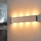Lampenwelt Nikkelkleurige LED-wandlamp Maja 54 cm