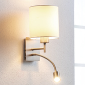 Lampenwelt Aantrekkelijke textiel wandlamp Camilo m. leeslamp