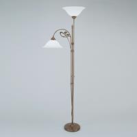 Berliner Messinglampen Messing-vloerlamp Alwine, 2-lichts