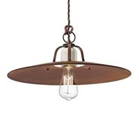 Ferroluce Hanglamp Riccardo met groot metalen scherm