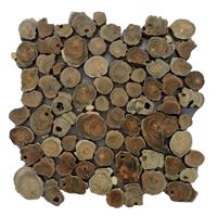 Stabigo Mozaïek Hout Coin Root Old Teak 30X30 cm 