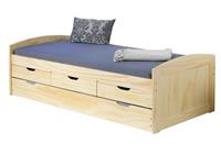Inter Link Funktionsbett mit Schubkästen Nieby, Kiefer massiv, natur,  90x200 cm holzfarben Gr. 90 x 200