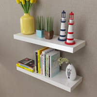 VidaXL Wandplanken zwevend voor boeken/dvd&#39;s MDF wit 2 st