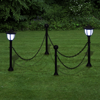 vidaXL 2x LED Lampe Solarleuchte Außenlampe Gartenleuchte Laterne Grau