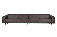 BePureHome Bank Statement 4-zits 372cm eco leer grijs