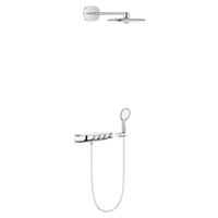 Regendoucheset Grohe Smartcontrol 36cm Duo Rond Chroom/Wit Thermostaatkraan met Handdouche en Douchearm