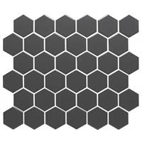 Uci Mozaïektegel  Barcelona Hexagon 51x59 mm Porselein Donkergrijs 