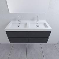 Mueller Combo wastafelmeubel 120cm hoogglans antraciet 0 kraangaten