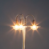 lampenwelt Meerarmige lantaarnpaal Damion van RVS, 3-lichts