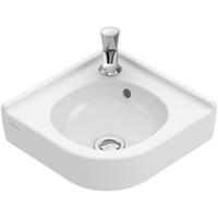 Villeroy en Boch O.novo hoekfontein 45x45cm met kraangat met overloop ceramic+ wit 731032r1