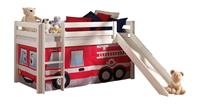 Vipack Pino Halfhoogslaper met Glijbaan en Fire Rescue Gordijn