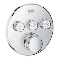 Grohe Grohtherm SmartControl afbouwdeel thermostatische mengkraan met 3-weg omstelling rond, chroom