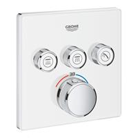 Grohe Grohtherm SmartControl afdekset douchethermostaat met omstel 3x vierkant, moonwhite