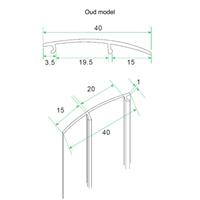 Wiesbaden aluminium afdekstrip 200cm wandprofiel type 1 (oud)