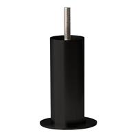 Meubelpootjes Ronde zwarte meubelpoot 10 cm met platte flens (M8)