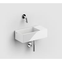 Clou Fontein  New Flush 3 Inclusief AfvoerPlug 35x18x10cm Wit Keramiek (Met Voorbewerkt Kraangat)