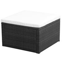 VidaXL Voetenbank/poef zwart 53x53x30 cm poly rattan