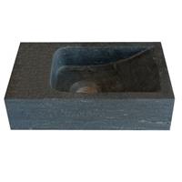 Sanilux Hardstenen fontein Mini links zonder kraangat 18x30x8 cm