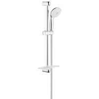 GROHE New Tempesta glijstangset met handdouche met 3 straalsoorten 9.5L/min. met zeepschaal 60cm met doucheslang 175cm chroom/wit 27600001