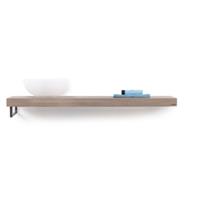 Looox Wood Collection shelf solo 140 cm. handdoekhouder links eiken, old grey