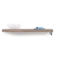 Looox Wood Collection shelf solo 140 cm. handdoekhouder rechts eiken, old grey