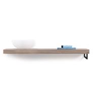 Looox Wood Collection shelf solo 140 cm. handdoekhouder rechts eiken, old grey