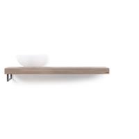 Looox Wood Collection shelf solo 120 cm. handdoekhouder links eiken, old grey