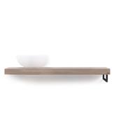 Looox Wood Collection shelf solo 120 cm. handdoekhouder rechts eiken, old grey