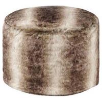 Ziczac Imitatiebont Poef - Taupe