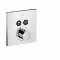 Axor Showerselect Square afdekset thermostaat met stopkraan voor 2 functies chroom