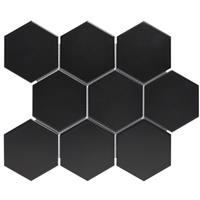 Uci Mozaïektegel  Barcelona Hexagon 95x110 mm Porselein Mat Zwart 