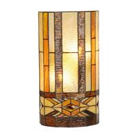 LumiLamp Wandlamp Tiffany 20*11*36 cm E14/max 2*40W Multi Metaal / glas Art Deco Tiffany stijl glas in lood wandlamp m
