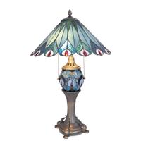 Clayre & Eef Tafellamp tiffany Ø 40x65 cm /E27/2x60W/ E14/1x7W