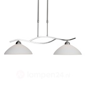Steinhauer - Pendelleuchte Capri in Silber und Weiß E27 2-flammig