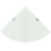 VidaXL Hoekschap met chromen dragers wit 35x35 cm glas