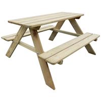 vidaXL Kinder-Picknicktisch 89×89,6×50,8 cm Kiefernholz Beige